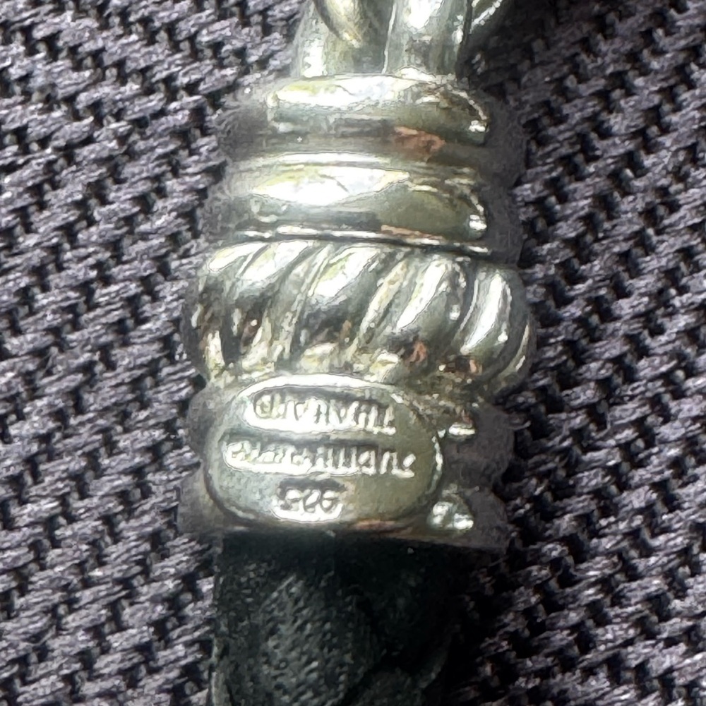 Judith Ripka vintage .925 Silver and Black Heart Pendant Necklace - Picture 2 of 6